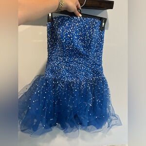 Mori Lee Vibrant Blue Gown